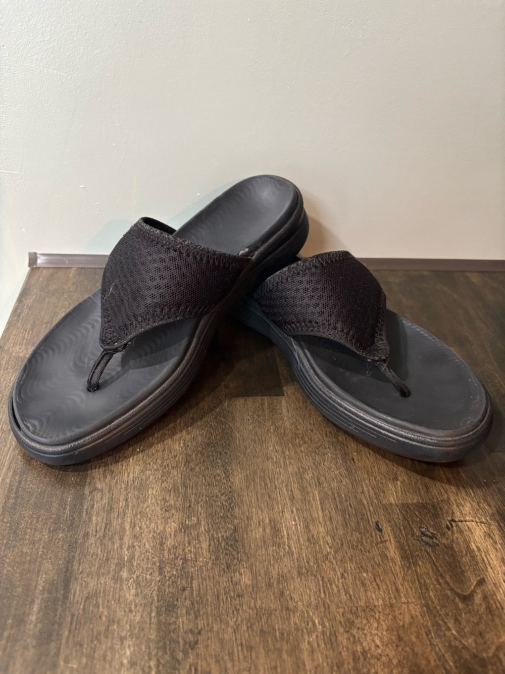 Flexi Men's Black Mesh Thong Sandals